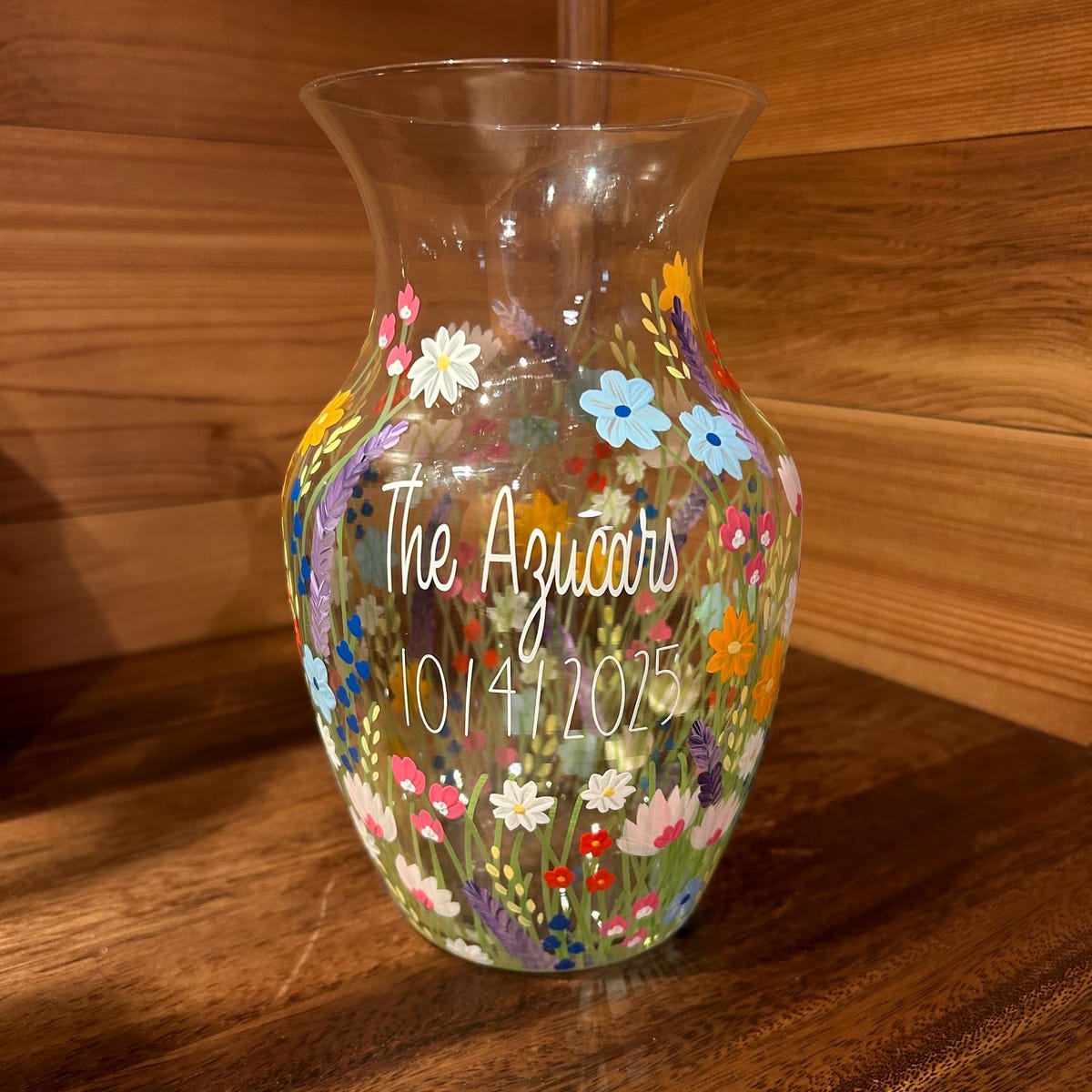 Custom Hand-painted Glass Vase 8in H X 4.25in W - Etsy