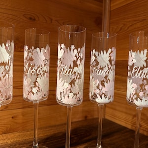 Glass Custom Hand-Painted Champagne Glass Flutes immagine 16