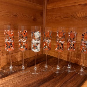 Glass Custom Hand-Painted Champagne Glass Flutes immagine 17