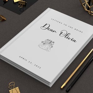Letters to the Bride Book Personalized Bridal Shower Gift from Bridal Party to Bride Keepsake Wedding Gift Bridal Shower Guest Book  Wedding
