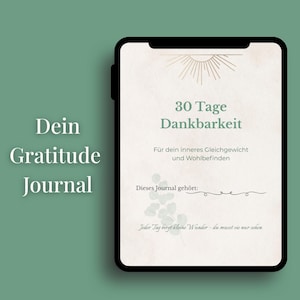 Digital Gratitude Journal PDF – 30 days of mindfulness & self-reflection including mood tracker, weekly review, challenges | Instant download