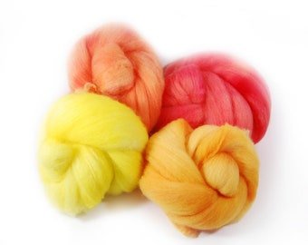 Falkland Wool Red to Yellow Ombre  - 4 ounces