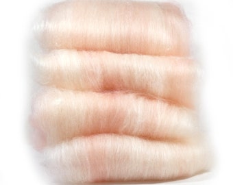 BFL/Silk Pink White Spinning Batts - 4 ounces