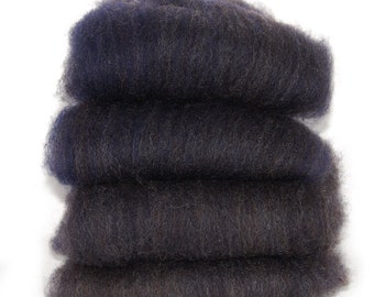 Shetland Black Sapphire Spinning Batts, Se2Se - 5 ounces