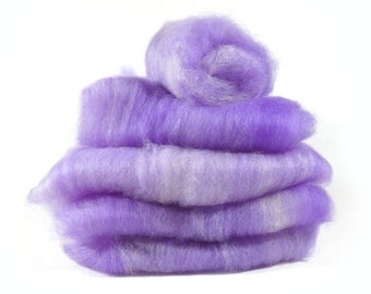 Border Leicester Violet White Spinning Batts - 5 ounces