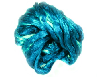 Mulberry/Bombyx Silk Sliver Turquoise - 1 ounce