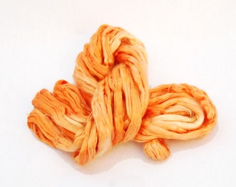 Mulberry Bombyx Silk Sliver Orange - 26 grams