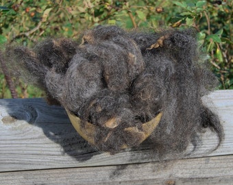 Brenna's Black/Brown Uncarded Wool - 4 ounces