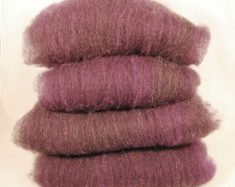 Shetland Plum Heather Spinning Batts - 4 ounces