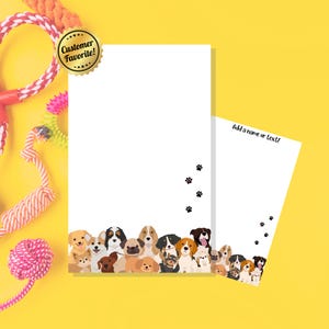 Custom Notepads | Dogs Cute Pets | Personalized Note Pads for Gifts & Birthday | Unique Designs, Add Name | Lists Daily Notes
