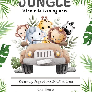 Digital - Welcome to the Jungle Kid Birthday Invitation