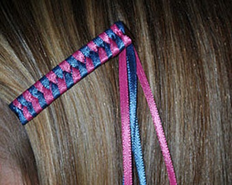 Braided Ribbon Barrettes - Set of 2 Barrettes