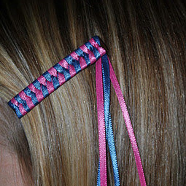 Braided Ribbon Barrettes - Set of 2 Barrettes