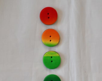 Botones de 2,2 cm (7/8 de pulgada) con mezcla de colores del arcoíris - Juego de 6