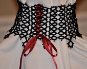 Hand made tatted chocker necklace, lace necklace, corset style necklace