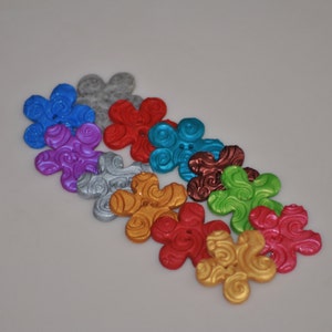 1 inch Specialty Swirl Flower Polymer Clay Buttons Set of 3 image 2