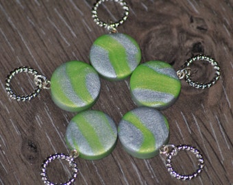 Hand made Polymer Clay Stitch Markers for Knitting - Set of 5