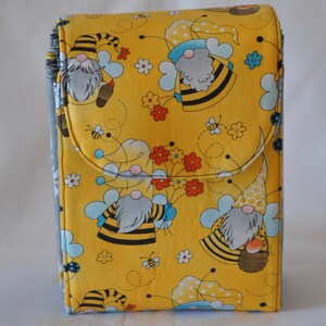 Circular Needle/Interchangeable Knitting Needle Case - Individual pockets for 2 Sets of Interchangeable - Handmade Bag for Knitters - Gnomes
