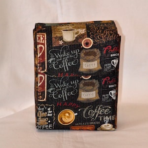 Coffee Themed Circular Needle/Interchangeable Knitting Needle Case - Pockets for 2 Sets of Interchangeable - Handmade Bag for Knitters