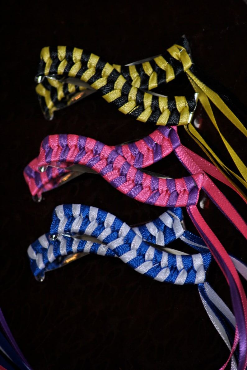 Wavy Braided Ribbon Barrettes Braided Hair Barrettes Etsy Israel