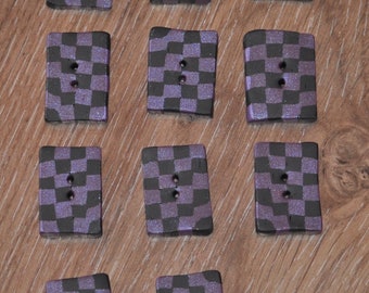 1 and 1/8 inch Checker Cane Buttons