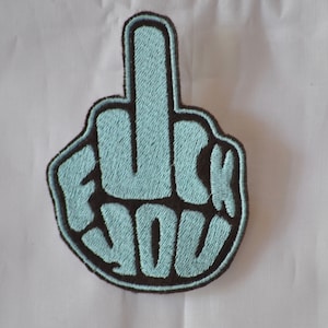 Middle Finger Patch, Fuck You Patch, Funny Adult Humor Patch, Custom Patch, Sew On, Iron On, Velcro Patch