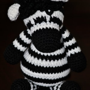 Large sized MADE TO ORDER crochet amigurumi stuffed zebra/animal lover gift/plush/stuffie/doll
