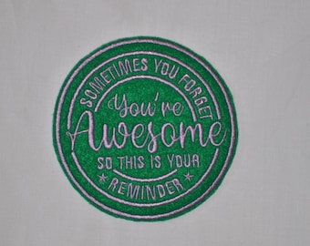 Herinneringspatch You're Awesome, patch grappige humor voor volwassenen, aangepaste patch, opnaaiende patch, opstrijkpatch