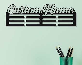 Personalized Medal Holder, Custom Medal Display Rack for Awards, 12 Rungs for medals & Ribbons, Medal Hanger, Medal Display, Award Display