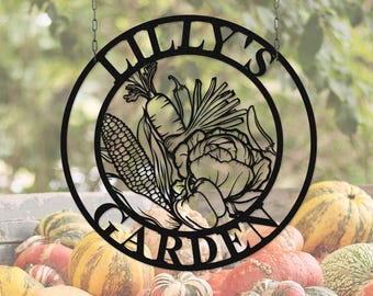 Metal Vegetable Garden Sign, Personalized Metal Hanging Garden Sign, Gift for Gardener, Garden Decor, Custom Garden Sign, Mothers Day Gift