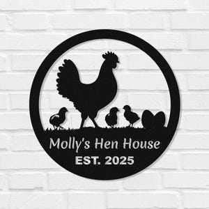 Personalisiertes Huhn Namensschild, benutzerdefiniertes Huhn Metallschild, Hühnerstall Coop Zeichen, Hühnerstall Wandkunst, Bauernhausdekor, Scheunendekor