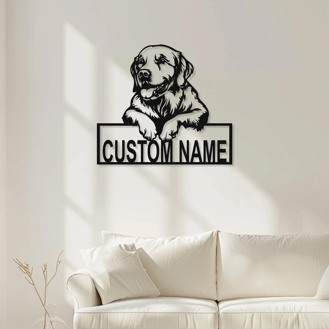 Custom Golden Retriever Metal Sign: Personalized Dog Lover Gift