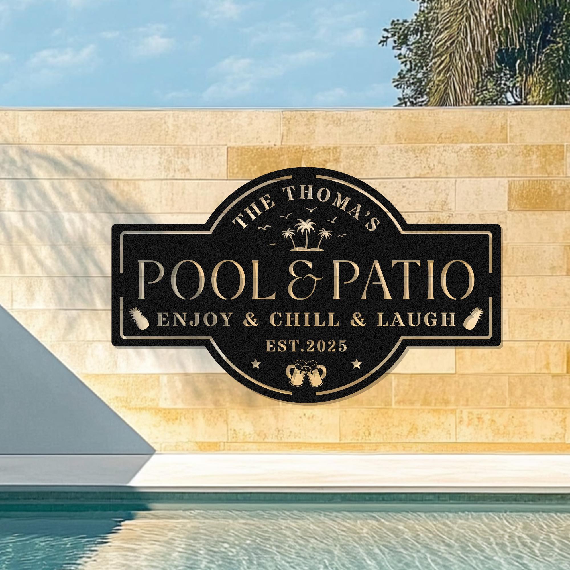 Personalized Poolside Oasis Sign Metal Sign, Poolside Decor, Custom ...