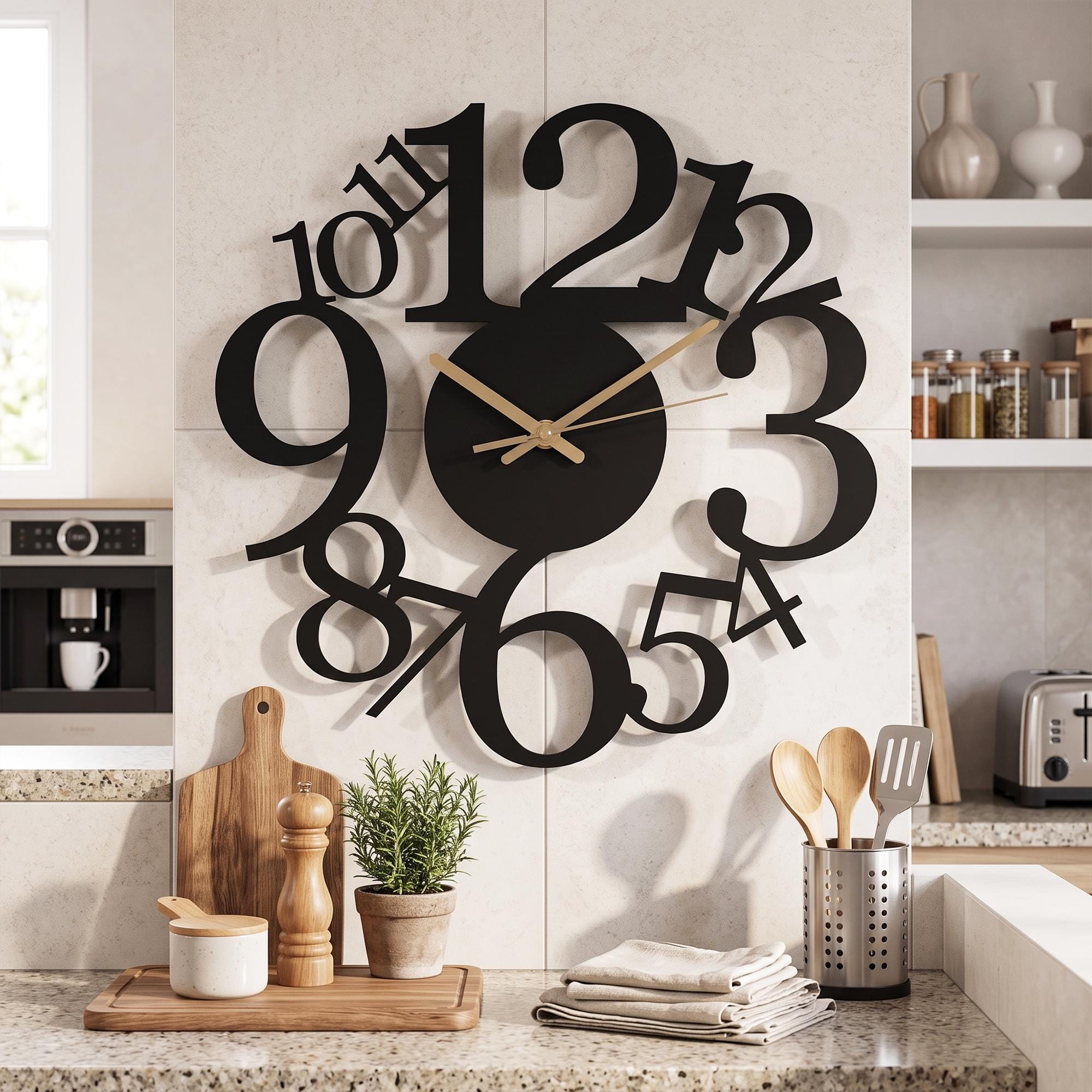 Large Wall Clock With Numbers - Etsy
