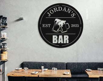 Arte murale in metallo personalizzata per bar, cartello personalizzato con tema bar multicolore, arte murale in metallo per bar, cartello personalizzato per pub, arredamento per caverne per uomini, arredamento per bar