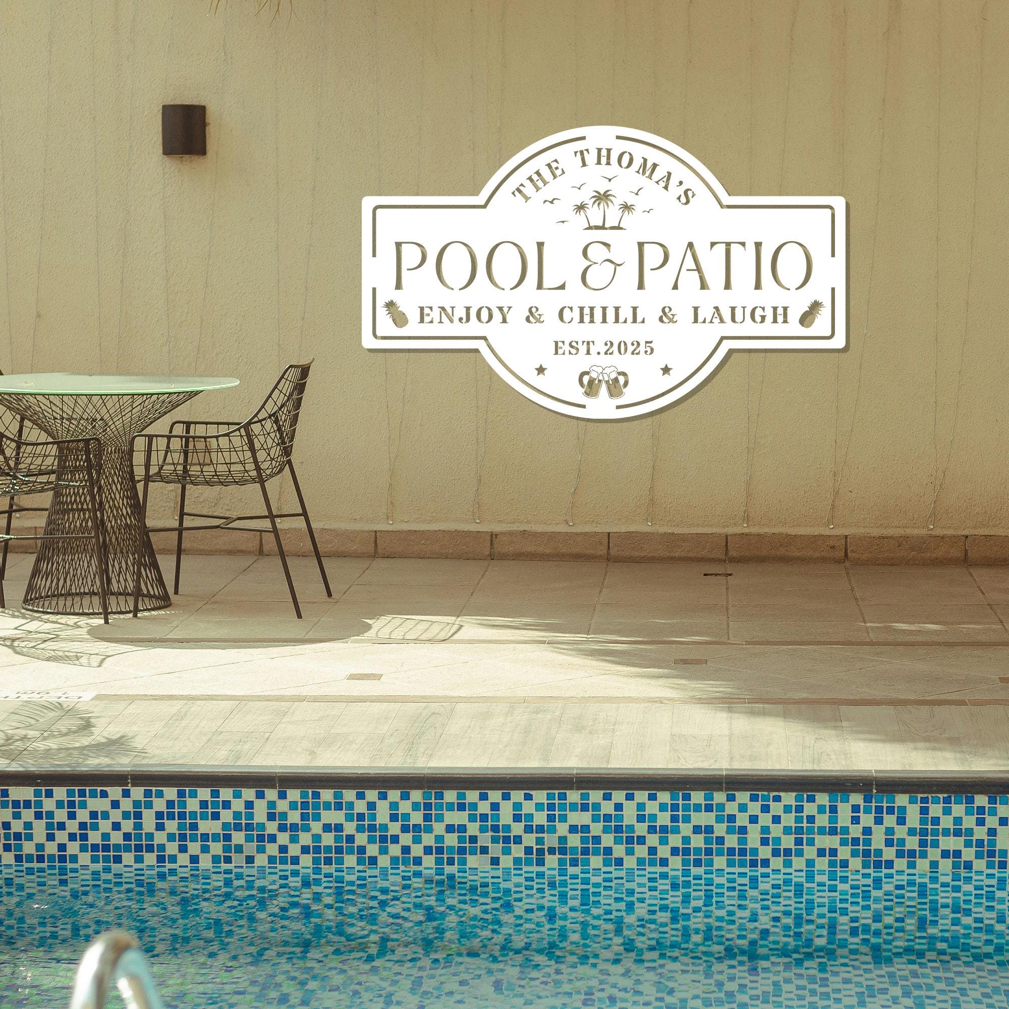 Personalized Poolside Oasis Sign Metal Sign, Poolside Decor, Custom ...