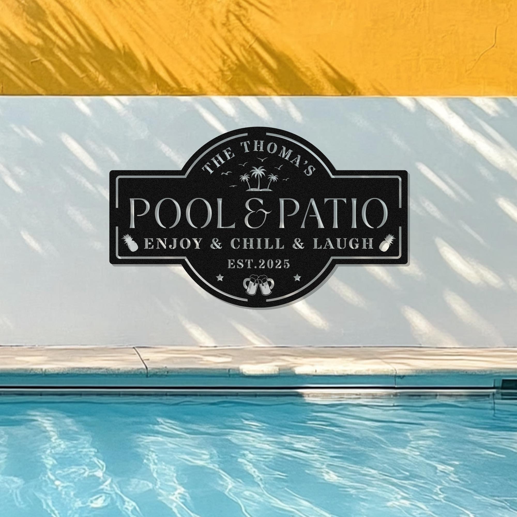 Personalized Poolside Oasis Sign Metal Sign, Poolside Decor, Custom ...