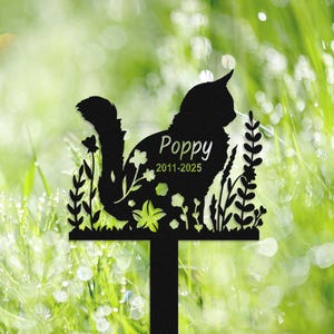 Custom Cat Memorial Stake, Personalized Cat Metal Plaque, Cat Garden Stake, Cat Garden Decor, Cat Burial Stake, Cat Loss, Cat Grave Marker