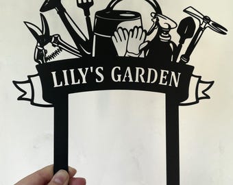 Letrero personalizado para jardín, Letrero de jardín personalizado, Estaca para jardín, Arte para jardín, Arte de jardín en metal, Letrero de jardín de metal, Patio exterior, Letrero para jardinero