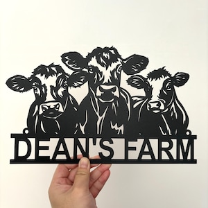 Personalized Cow/Calf Metal Sign, Custom Farmer Sign, Farmhouse Decor, Farm Animals Sign, Metal  Barn Sign, Cow Ranch Decor, Farmer Gift