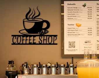 Custom Coffee Metal Sign, Personalized Coffee Decor, Kitchen Wall Art, Coffee Shop Sign, Kitchen Wall Decor, Coffee Bar Decor