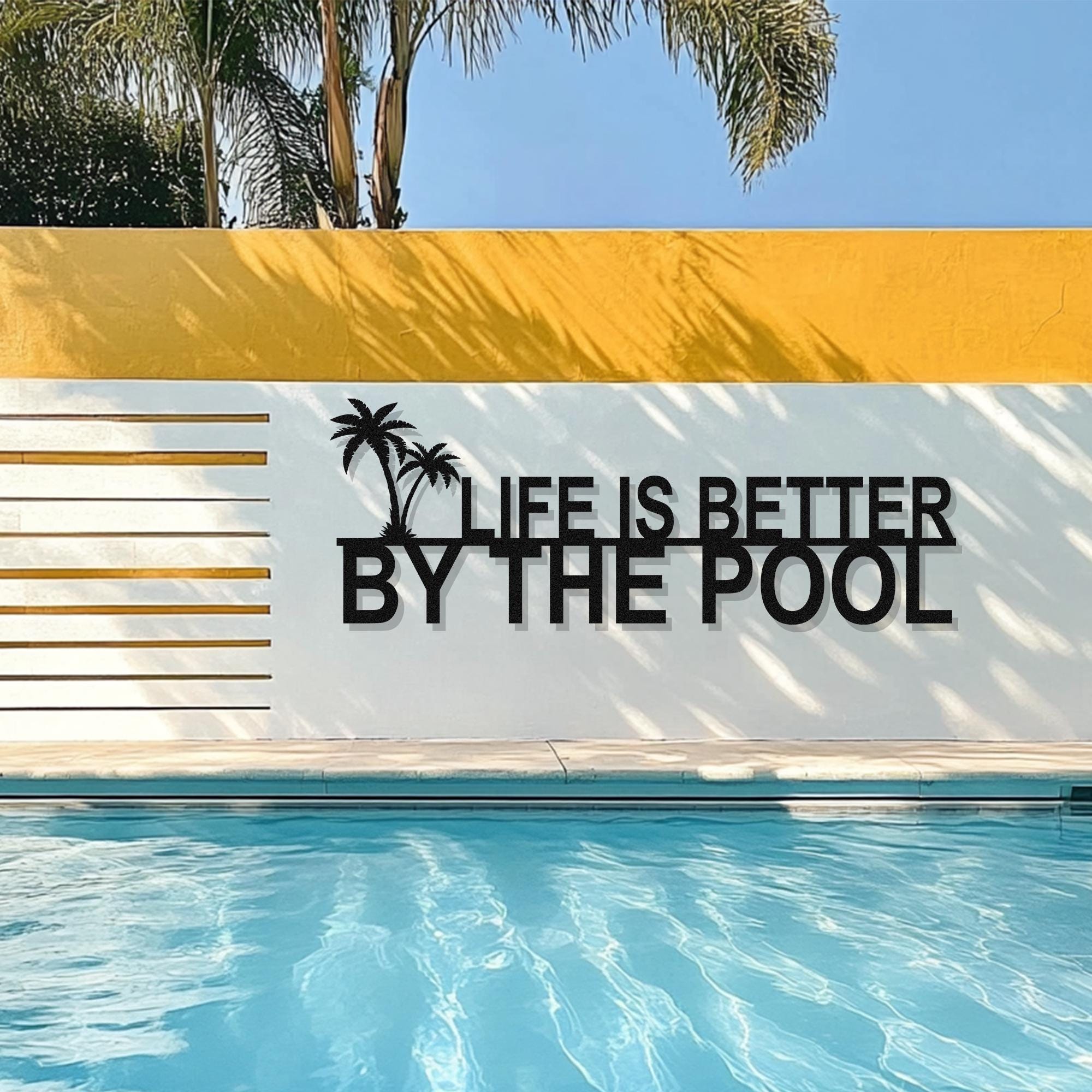 Personalized Palm Tree Oasis Sign Metal Sign, Poolside Decor, Palm ...