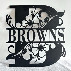 Custom Initial Metal Monogram, Personalized Family Name Sign, Custom Wall Art, Last Name Sign, Wedding Anniversary Gift, Housewarming Gift