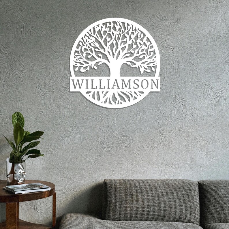 Custom Family Tree of Life Metal Sign, Personalized Family Name Sign ...