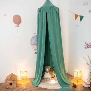 Green Bed Canopy, Canopy Sage Green, Hanging Canopy, Reading Nook Canopy, Bed Canopy, Bed Tent, Muslin Bed Canopy, Royal Baldachin Tent