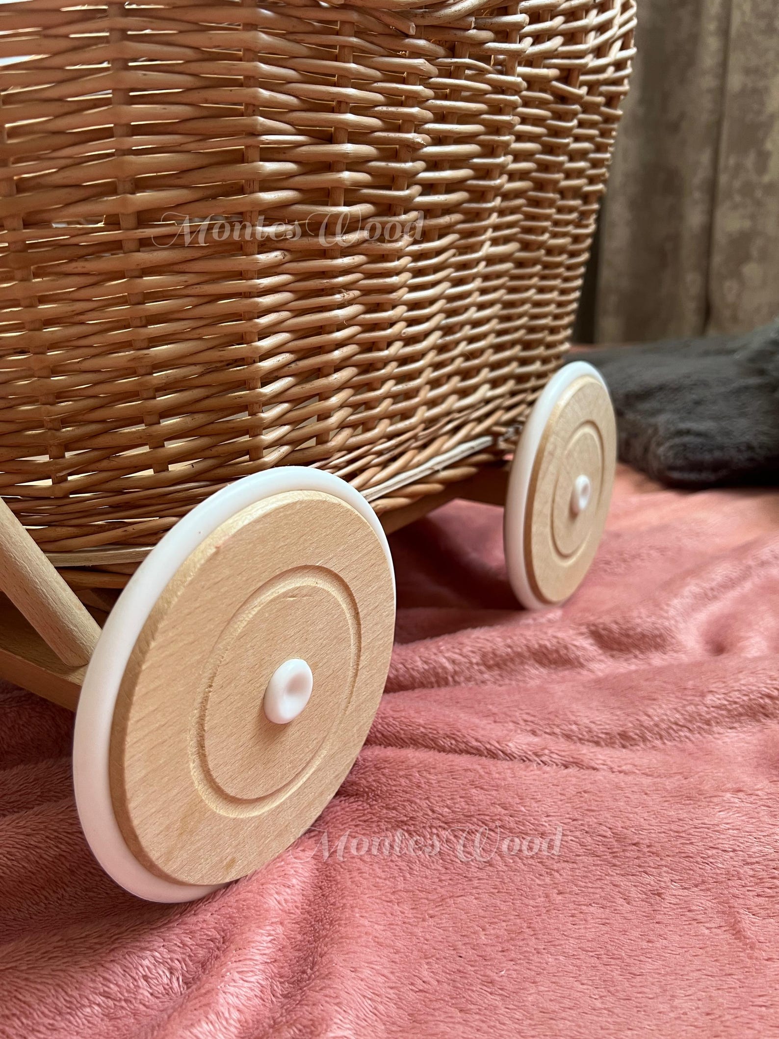 Wicker Baby Carriage, Wicker Baby Stroller, Baby Pram, Natural Doll ...