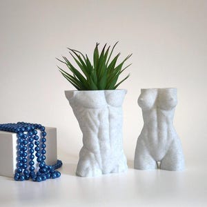 Male & Female Torso Planter 5&quot; - Modern Body Pot, Air Plant Holder, Home Décor