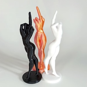 Middle Finger Girl Statue  Funny Home Decor