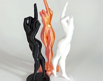 Middle Finger Girl Statue  Funny Home Decor