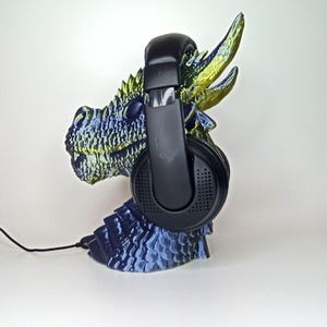 Dragon Headphones Stand, Dragon Statue, Dragon Headphone Holder, Perfect Gamer Gift, Fantasy Gift,  Dragon  Head Bust